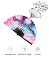 XXL Pride Fächer "Queen of Bitches" – 68 cm Handfächer mit Bambusrippen & lautem Klack-Effekt – ProudYou
