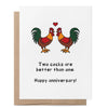 Two Cocks are Better Than One LGBTQ+ Grußkarte by That Queer Card Co