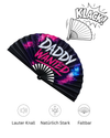 XXL Pride Fächer "Daddy Wanted" – 68 cm Handfächer mit Bambusrippen & lautem Klack-Effekt - love-union.de