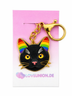 Edler Katzen-Schlüsselanhänger – Gold-Edition mit Regenbogen-Ohren – Exklusives Design aus Deutschland – ProudYou