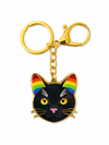 Edler Katzen-Schlüsselanhänger – Gold-Edition mit Regenbogen-Ohren – Exklusives Design aus Deutschland - Love-Union.de