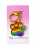 Exklusiver Pfoten Schlüsselanhänger – Regenbogen Pride Edition – Gold-Optik – ProudYou