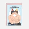 „Heated Birthday“ Grußkarte – Lustige Geburtstagskarte mit frechem Humor - love-union.de
