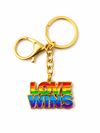 Exklusiver „Love Wins“ Schlüsselanhänger – Regenbogen Pride Edition – Gold-Optik - Love-Union.de